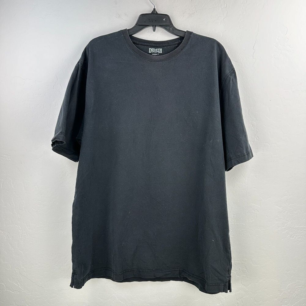 Duluth Trading Tshirt Mens Large Black 100% Cotton Longtail T Work Outdoor